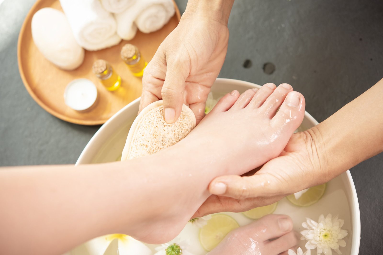 Professional spa pedicure at nail salon 80033
